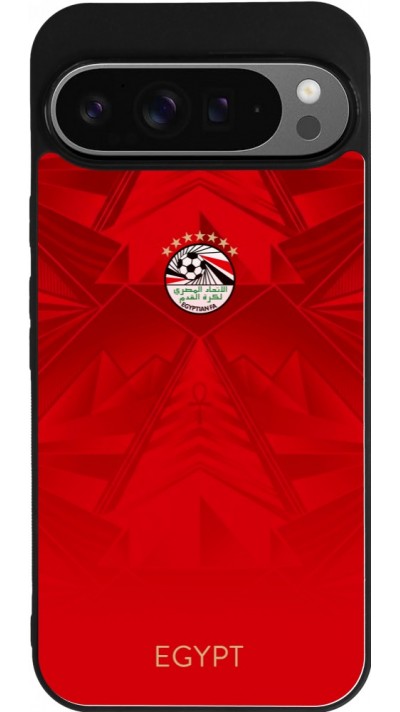Coque Google Pixel 9 Pro XL - Silicone rigide noir Maillot de football Égypte 2026 personnalisable