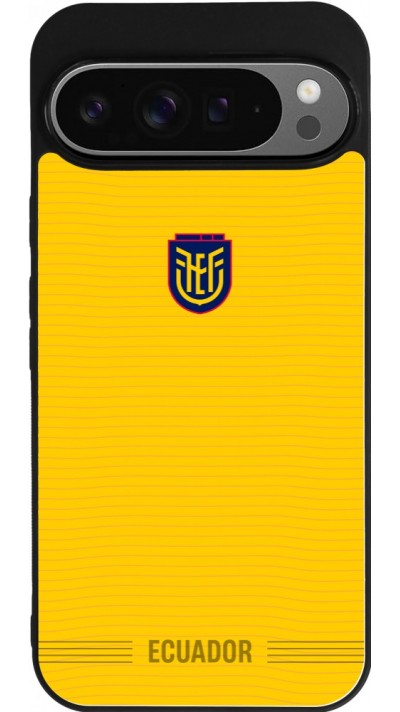Coque Google Pixel 9 Pro XL - Silicone rigide noir Maillot de football Équateur 2026 personnalisable