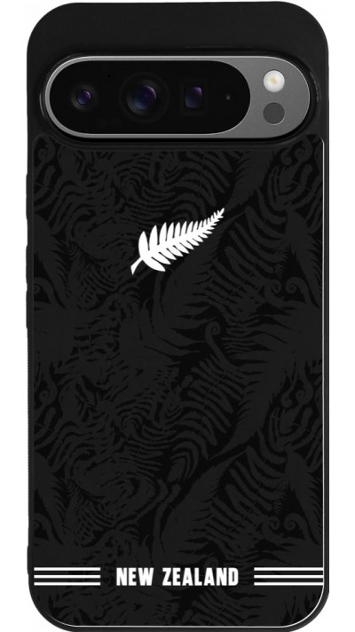 Coque Google Pixel 9 Pro XL - Silicone rigide noir Maillot de football Nouvelle-Zélande 2026 personnalisable