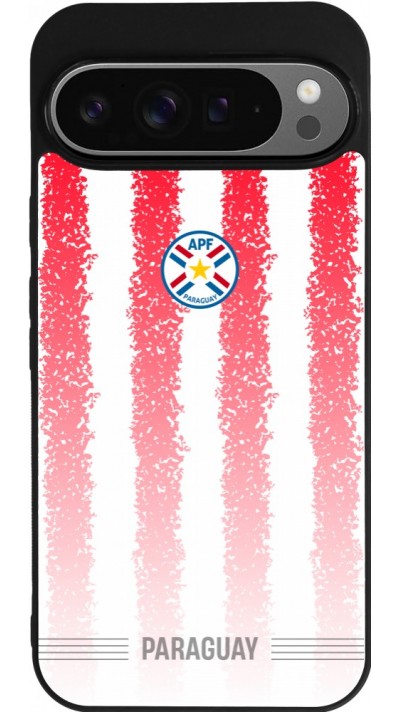 Coque Google Pixel 9 Pro XL - Silicone rigide noir Maillot de football Paraguay 2026 personnalisable