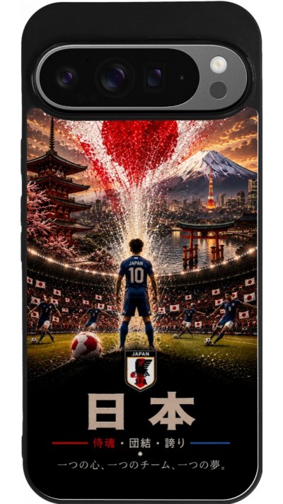 Coque Google Pixel 9 Pro XL - Silicone rigide noir Football Japon splash 2026