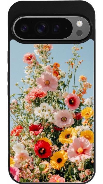 Google Pixel 9 Pro XL Case Hülle - Silikon schwarz Spring flowers Spring 2026