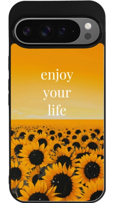 Coque Google Pixel 9 Pro XL - Silicone rigide noir Summer 2026 Enjoy your life