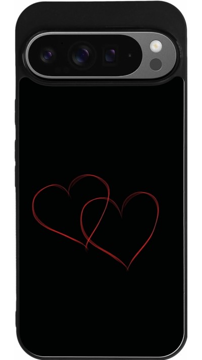 Google Pixel 9 Pro XL Case Hülle - Silikon schwarz Valentine 2023 attached heart