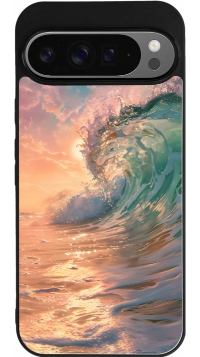 Coque Google Pixel 9 Pro XL - Silicone rigide noir Wave Sunset