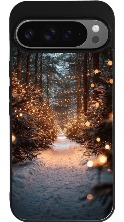 Coque Google Pixel 9 Pro XL - Silicone rigide noir Winter 25 Winter snowy road