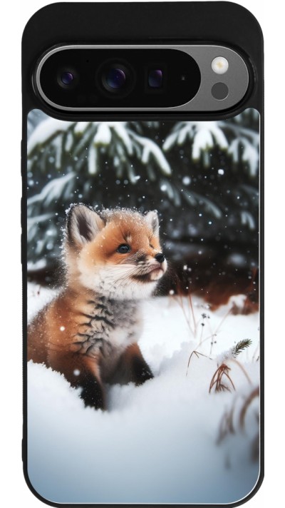 Google Pixel 9 Pro XL Case Hülle - Silikon schwarz Weihnachten 2023 Fuechslein Tanne