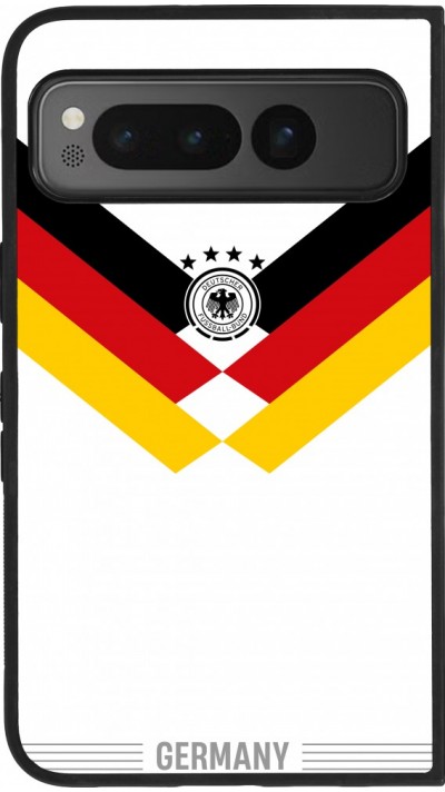 Coque Google Pixel Fold - Silicone rigide noir Maillot de football Allemagne 2026 personnalisable