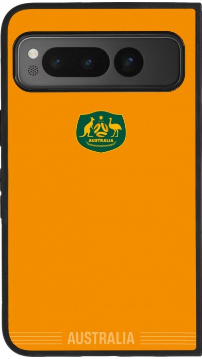 Coque Google Pixel Fold - Silicone rigide noir Maillot de football Australie 2026 personnalisable