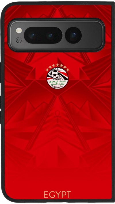 Coque Google Pixel Fold - Silicone rigide noir Maillot de football Égypte 2026 personnalisable
