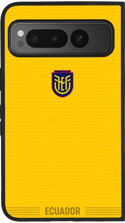 Coque Google Pixel Fold - Silicone rigide noir Maillot de football Équateur 2026 personnalisable