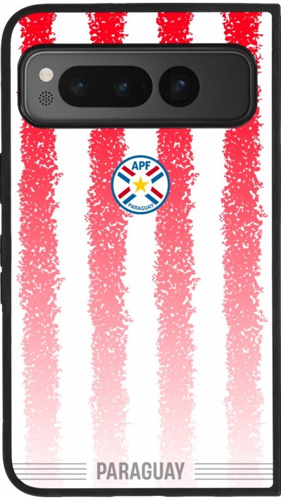 Coque Google Pixel Fold - Silicone rigide noir Maillot de football Paraguay 2026 personnalisable