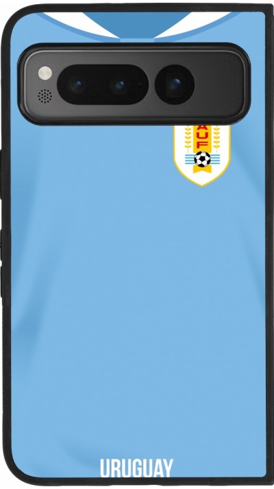 Google Pixel Fold Case Hülle - Silikon schwarz Uruguay 2022 personalisierbares Fussballtrikot
