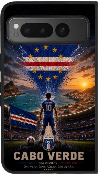 Coque Google Pixel Fold - Silicone rigide noir Football Cap-Vert splash 2026