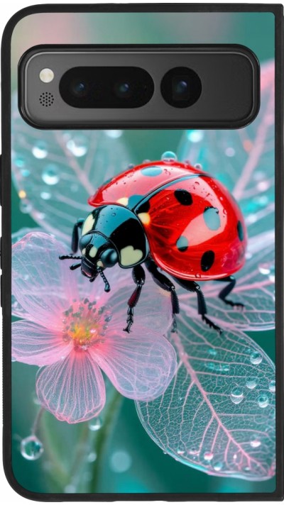 Google Pixel Fold Case Hülle - Silikon schwarz Ladybird in bloom Spring 2026