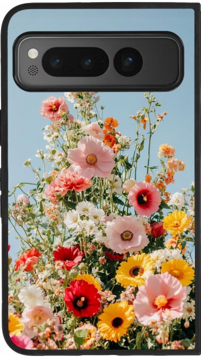 Google Pixel Fold Case Hülle - Silikon schwarz Spring flowers Spring 2026