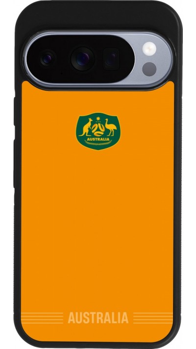Coque Google Pixel 10 / Pixel 10 Pro - Silicone rigide noir Maillot de football Australie 2026 personnalisable
