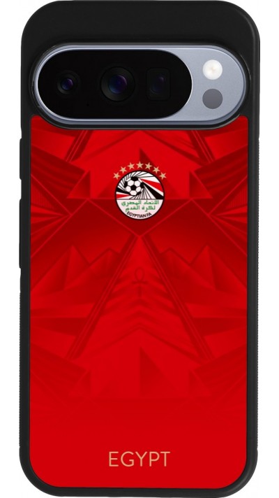 Coque Google Pixel 10 / Pixel 10 Pro - Silicone rigide noir Maillot de football Égypte 2026 personnalisable