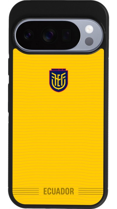Coque Google Pixel 10 / Pixel 10 Pro - Silicone rigide noir Maillot de football Équateur 2026 personnalisable
