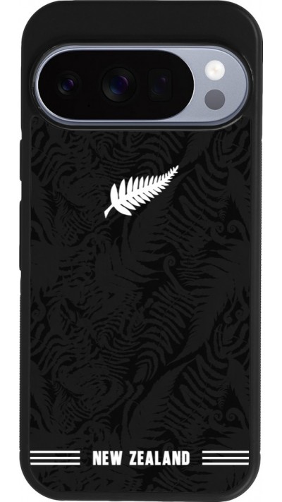 Coque Google Pixel 10 / Pixel 10 Pro - Silicone rigide noir Maillot de football Nouvelle-Zélande 2026 personnalisable