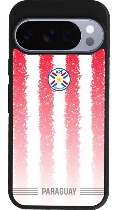 Coque Google Pixel 10 / Pixel 10 Pro - Silicone rigide noir Maillot de football Paraguay 2026 personnalisable