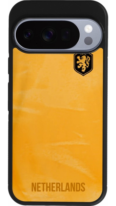 Coque Google Pixel 10 / Pixel 10 Pro - Silicone rigide noir Maillot de football Pays-Bas 2022 personnalisable