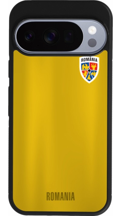 Coque Google Pixel 10 / Pixel 10 Pro - Silicone rigide noir Maillot de football Roumanie