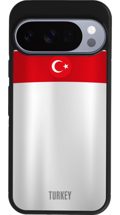 Coque Google Pixel 10 / Pixel 10 Pro - Silicone rigide noir Maillot de football Turquie personnalisable