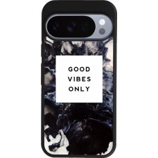 Coque Google Pixel 10 / Pixel 10 Pro - Silicone rigide noir Marble Good Vibes Only