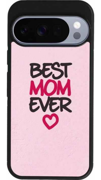 Coque Google Pixel 10 / Pixel 10 Pro - Silicone rigide noir Mom 2023 best Mom ever pink