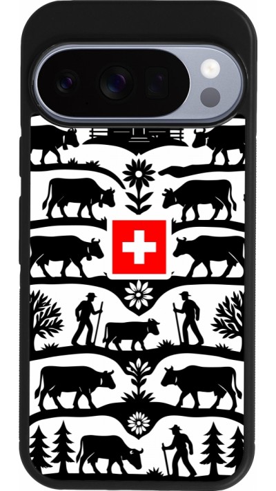 Coque Google Pixel 10 / Pixel 10 Pro - Silicone rigide noir Poya Suisse 3