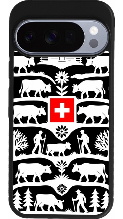 Coque Google Pixel 10 / Pixel 10 Pro - Silicone rigide noir Poya Suisse 3 noir