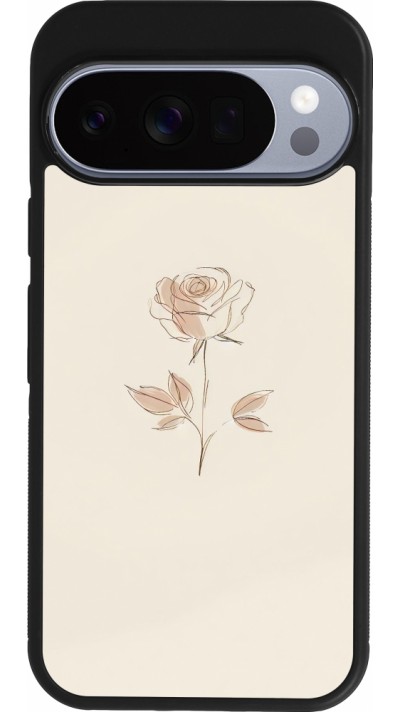 Coque Google Pixel 10 / Pixel 10 Pro - Silicone rigide noir Sable Rose Minimaliste