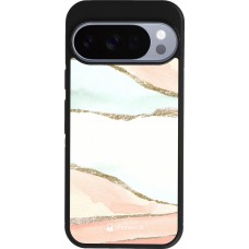 Coque Google Pixel 10 / Pixel 10 Pro - Silicone rigide noir Shimmering Orange