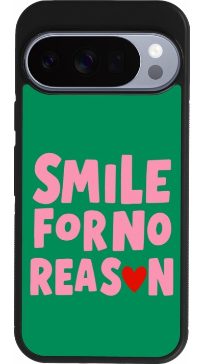 Coque Google Pixel 10 / Pixel 10 Pro - Silicone rigide noir Smile for no reason 2026