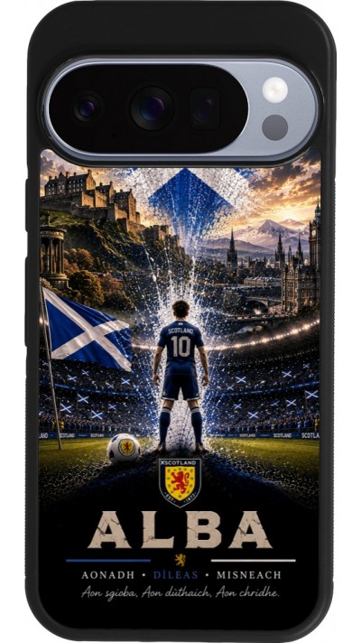 Coque Google Pixel 10 / Pixel 10 Pro - Silicone rigide noir Football Écosse splash 2026