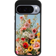 Coque Google Pixel 10 / Pixel 10 Pro - Silicone rigide noir Spring flowers Spring 2026