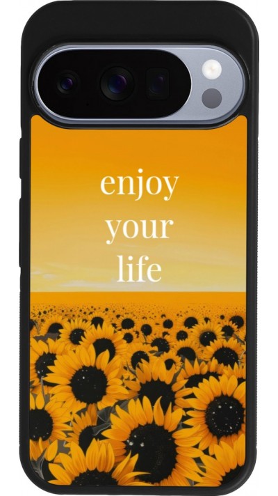 Coque Google Pixel 10 / Pixel 10 Pro - Silicone rigide noir Summer 2026 Enjoy your life