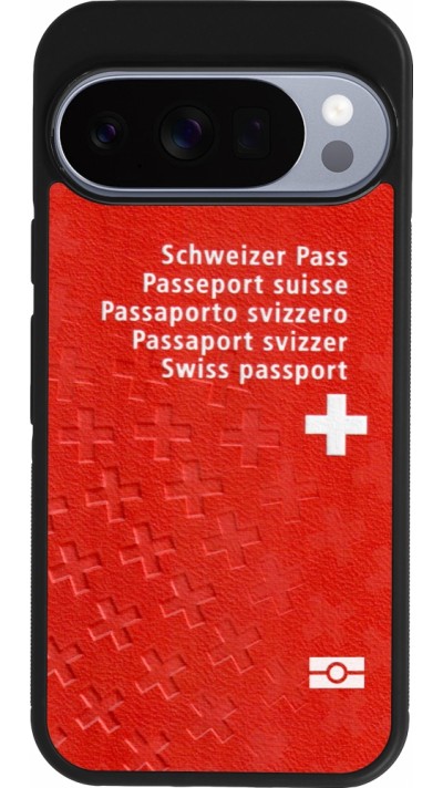 Coque Google Pixel 10 / Pixel 10 Pro - Silicone rigide noir Swiss Passport
