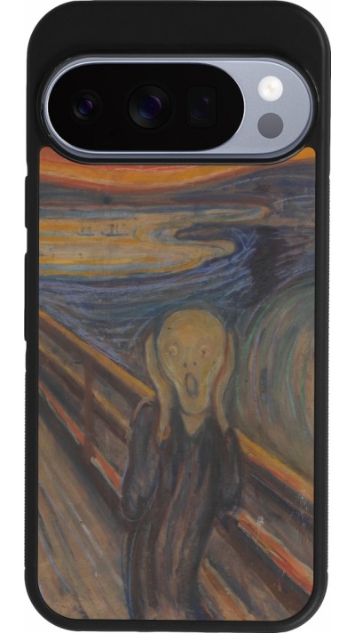 Coque Google Pixel 10 / Pixel 10 Pro - Silicone rigide noir Tableau art - Le Cri - Edvard Munch