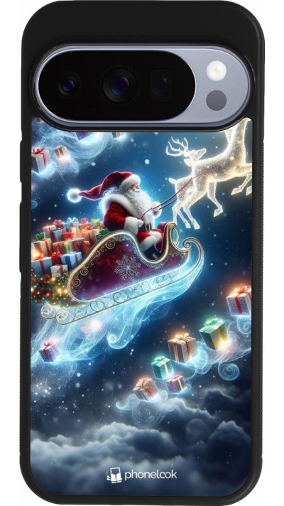 Coque Google Pixel 10 / Pixel 10 Pro - Silicone rigide noir Noël 2023 Père Noël enchanté
