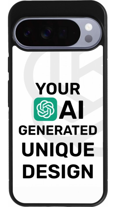 Coque Google Pixel 10 Pro XL - Silicone rigide noir Unique au monde générée par intelligence artificielle (AI) avec vos idées
