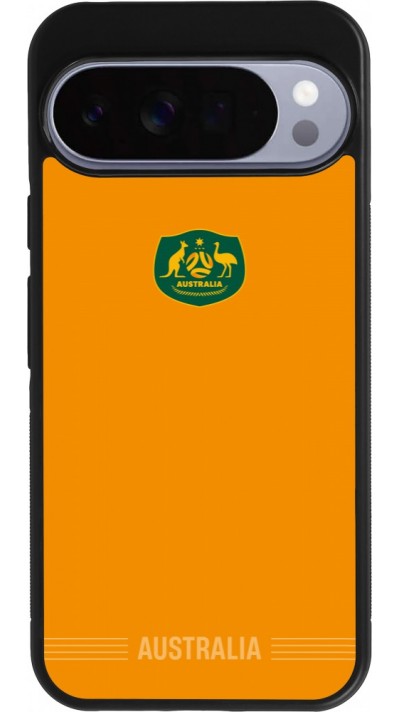 Coque Google Pixel 10 Pro XL - Silicone rigide noir Maillot de football Australie 2026 personnalisable