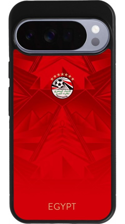Coque Google Pixel 10 Pro XL - Silicone rigide noir Maillot de football Égypte 2026 personnalisable