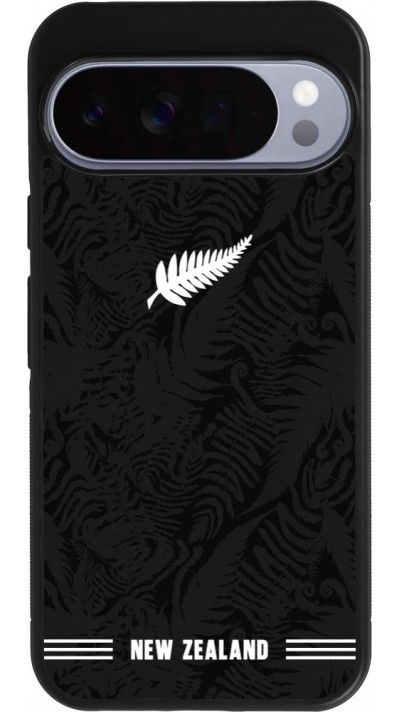 Coque Google Pixel 10 Pro XL - Silicone rigide noir Maillot de football Nouvelle-Zélande 2026 personnalisable