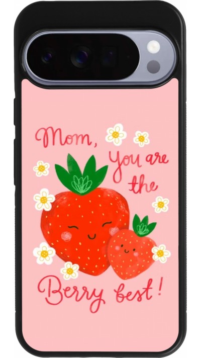 Coque Google Pixel 10 Pro XL - Silicone rigide noir Mom 2026 Berry best
