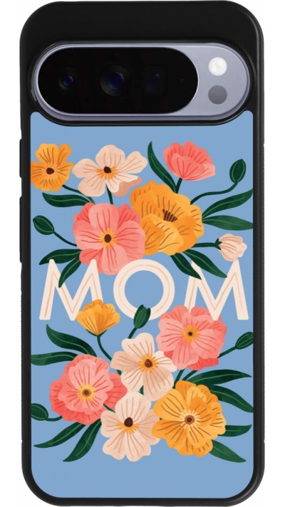 Coque Google Pixel 10 Pro XL - Silicone rigide noir Mom 2026 Flowers