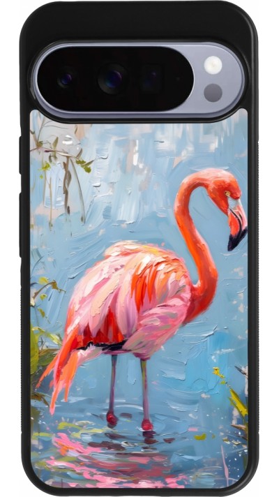 Coque Google Pixel 10 Pro XL - Silicone rigide noir Paint Flamingo