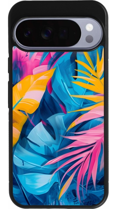 Coque Google Pixel 10 Pro XL - Silicone rigide noir Palms Blue