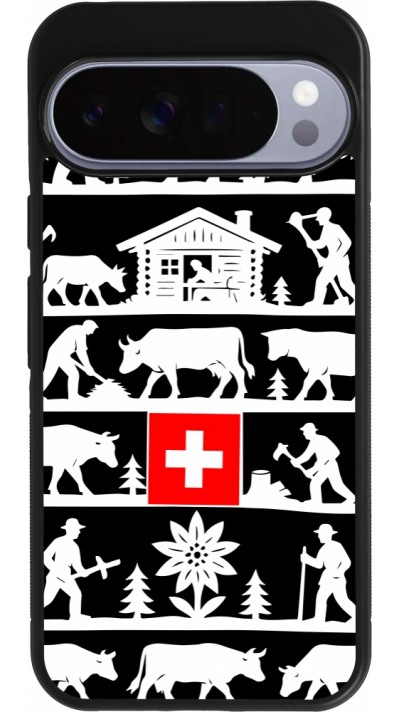Coque Google Pixel 10 Pro XL - Silicone rigide noir Poya Suisse 1 noir
